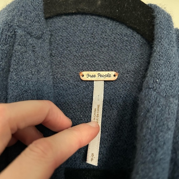 Free People Sugar Wrap sweater in Steel Blue - Picture 3 of 4